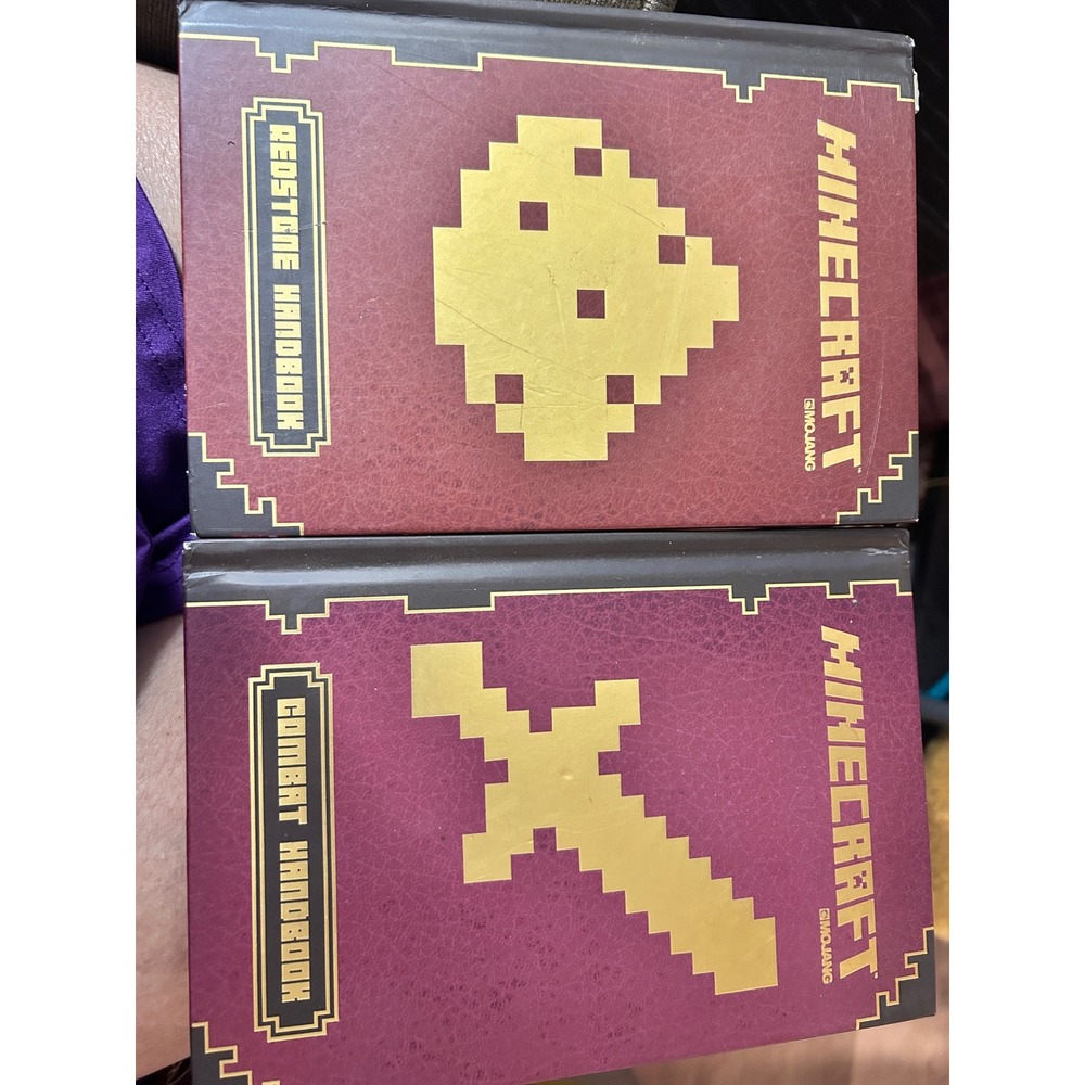 Minecraft Mojang Official Handbooks Redstone and Combat Hardcover Book Lot of 2